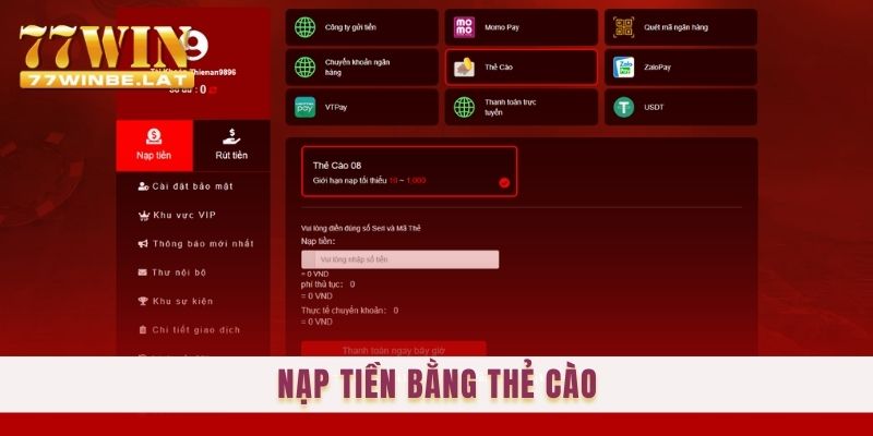 Nạp tiền bằng thẻ cào